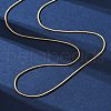Brass Round Snake Chain Necklaces for Women NJEW-D302-15G-5