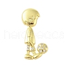 Rack Plating Brass Micro Pave Clear Cubic Zirconia Pendants KK-S380-40A-G-1