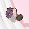 Natural Amethyst & Green Aventurine Rings RJEW-B122-04R-02-3