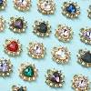 40Pcs 8 Colors Alloy Rhinestone Pendants RB-CJ0001-01-5