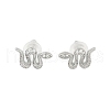 Brass Micro Pave Clear Cubic Zirconia Stud Earrings EJEW-P301-17P-4