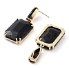 Glass Rectangle Dangle Stud Earrings EJEW-Q800-15F-KCG-2