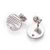 304 Stainless Steel Ear Stud Findings STAS-O119-17C-P-1