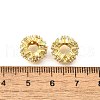 Flower Brass Micro Pave Cubic Zirconia European Beads KK-V008-19G-02-2