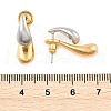 Two Tone Teardrop Brass Stud Earrings for Women EJEW-U055-04GS-3