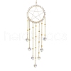 Wire Wrapped Brass Star Hanging Ornaments HJEW-JM02765-01-2