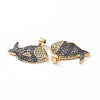 Brass Micro Pave Clear Cubic Zirconia Pendants ZIRC-F135-03G-01-3