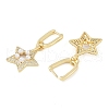 Brass Micro Pave Clear Cubic Zirconia ABS Pearl Hoop Earrings for Women EJEW-S225-17G-2