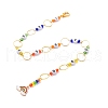 Alloy Enamel Rainbow Charm Knitting Row Counter Chains HJEW-JM00826-1