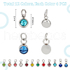 48Pcs 12 Colors 201 Stainless Steel Rhinestone Charms PALLOY-UN00003-3