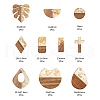 20Pcs 10 Style Resin & Walnut Wood Pendants RESI-LS0001-22-3