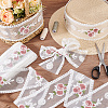 AHADERMAKER 15 Yards Polyester Embroidery Flower Mesh Ribbon SRIB-GA0001-11A-5