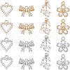 SUPERFINDINGS 16Pcs 8 Style  Rack Plating Brass Micro Pave Cubic Zirconia Charms ZIRC-FH0001-17-1