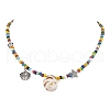 Natural Spiral Shell Pendant Necklaces NJEW-JN05179-2