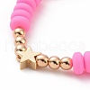 8Pcs Love Theme Natural Rose Quartz & Synthetic Hematite & Opalite Tassel Charm Bracelet Sets BJEW-JB08947-7