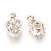 Alloy Cubic Zirconia Charms ZIRC-Q003-15KC-1