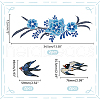 WADORN 6Pcs 4 Style Swallow & Flower Computerized Embroidery Iron on/Sew on Patches PATC-WR0001-02-2