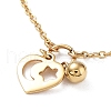 Heart with Star/Moon Pendant Necklaces NJEW-Q335-06A-G-2