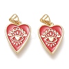 Brass Enamel Pendants ZIRC-F116-10C-G-1