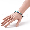 Natural Amazonite & Lapis Lazuli & Moonstone Stretch Bracelet BJEW-JB08428-3