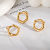 Stainless Steel Irregular Ring Stud Earrings & Cuff Rings Sets for Women OL0643-1-6