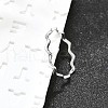 Anti-Tarnish Rhodium Plated 925 Sterling Silver Minimalist Wave Finger Ring for Women JR873A-1