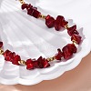 Nuggets Red Glass & Synthetic Non-magnetic Hematite Beaded Necklaces NJEW-U026-18G-2