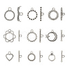 54Pcs 9 Styles Tibetan Style Alloy Toggle Clasps FIND-TA0003-93-1
