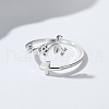 925 Sterling Silver Adjustable Cuff Open Rings for Women HV5702-5