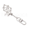 Brass Macrame Pouch Empty Stone Holder Pendant Decoration HJEW-JM03305-02-5