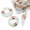 20Pcs 10 Styles Transparent Resin & Walnut Wood Big Pendants RESI-YW0001-31-4