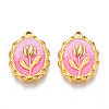 304 Stainless Steel Enamel Pendants STAS-N110-27B-G-1