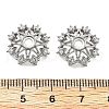 Brass Micro Pave Clear Cubic Zirconia Bead Caps KK-L222-007P-2