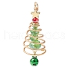 3Pcs Glass & Alloy Pendants PALLOY-JF02991-2