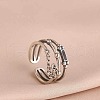 Rectangle 925 Sterling Silver Enamel Adjustable Cuff Rings for Women FS-WGEEF9E-01-1