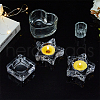 Fingerinspire 5Pcs 5 Styles Glass Tealight Candle Holder AJEW-FG0003-37-6