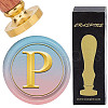 Brass Wax Seal Stamp with Wood Handle AJEW-WH0412-0311-1