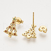 Brass Cubic Zirconia Pendants & Stud Earrings & Adjustable Rings Jewelry Sets SJEW-S043-05-5