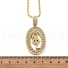 Brass Cubic Zirconia Pendant Necklaces for Women NJEW-U034-02B-G-5