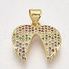 Brass Micro Pave Cubic Zirconia Pendants ZIRC-T006-66G-1