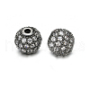 Round Brass Micro Pave Cubic Zirconia Beads ZIRC-N016-01B-6MM-2