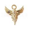 Brass Micro Pave Cubic Zirconia Pendants KK-U055-09G-01-1