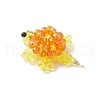 3D Electroplate Glass Seed Beaded Tortoise Pendants PALLOY-MZ00674-01-3