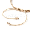 Mother's Day Jewellery Brass & Natural Pearl Braided Bead Bracelets BJEW-JB09721-02-4