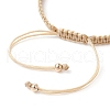 Brass & Natural Pearl Braided Bead Bracelets BJEW-JB09721-02-4