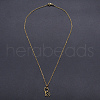 201 Stainless Steel Kitten Pendants Necklaces NJEW-S105-JN590-40-2-2