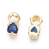 Golden Plated Brass Charms ZIRC-L087-028G-2