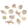 Cheriswelry 12Pcs 6 Style Brass Micro Pave Clear Cubic Zirconia Pendants KK-CW0001-04-9