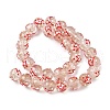 Luminous Handmade Enamel Gold Sand Glass Beads Strands LAMP-U004-08-3