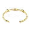 Rectangle Brass Pave Glass Open Cuff Bangles for Women BJEW-Z061-05G-3